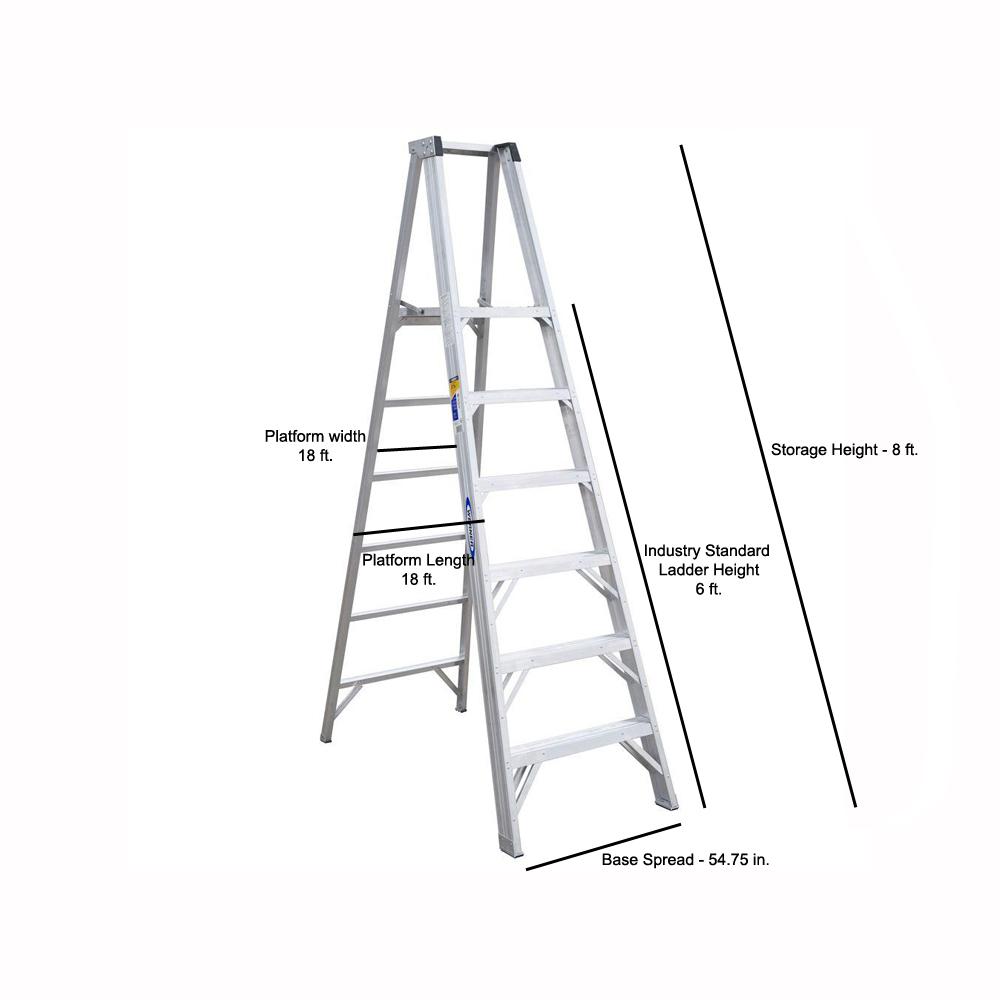 Gorilla Ladders 4 5 Ft Aluminum Dual Platform Heavy Duty Hybrid Ladder 9 Ft Reach 300 Lbs Capacity With Project Bucket Glx 4b The Home Depot
