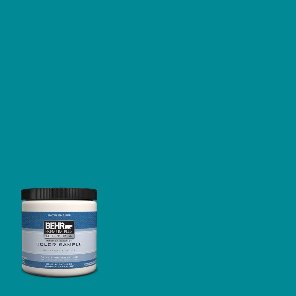 BEHR Premium Plus Ultra 8 oz. HDCSM1606 Blue Slushie Interior