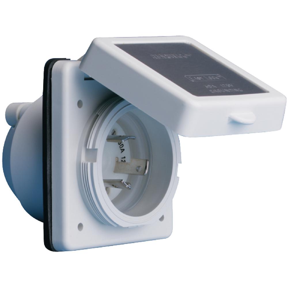 Marinco 303SSEL-B Power Inlet 30 Amp 125 Volt