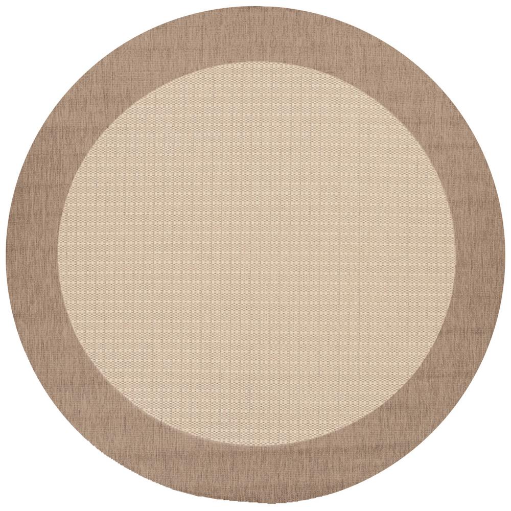 Couristan Recife Checd Field Natural Cocoa 8 Ft X Round Indoor Outdoor Area Rug