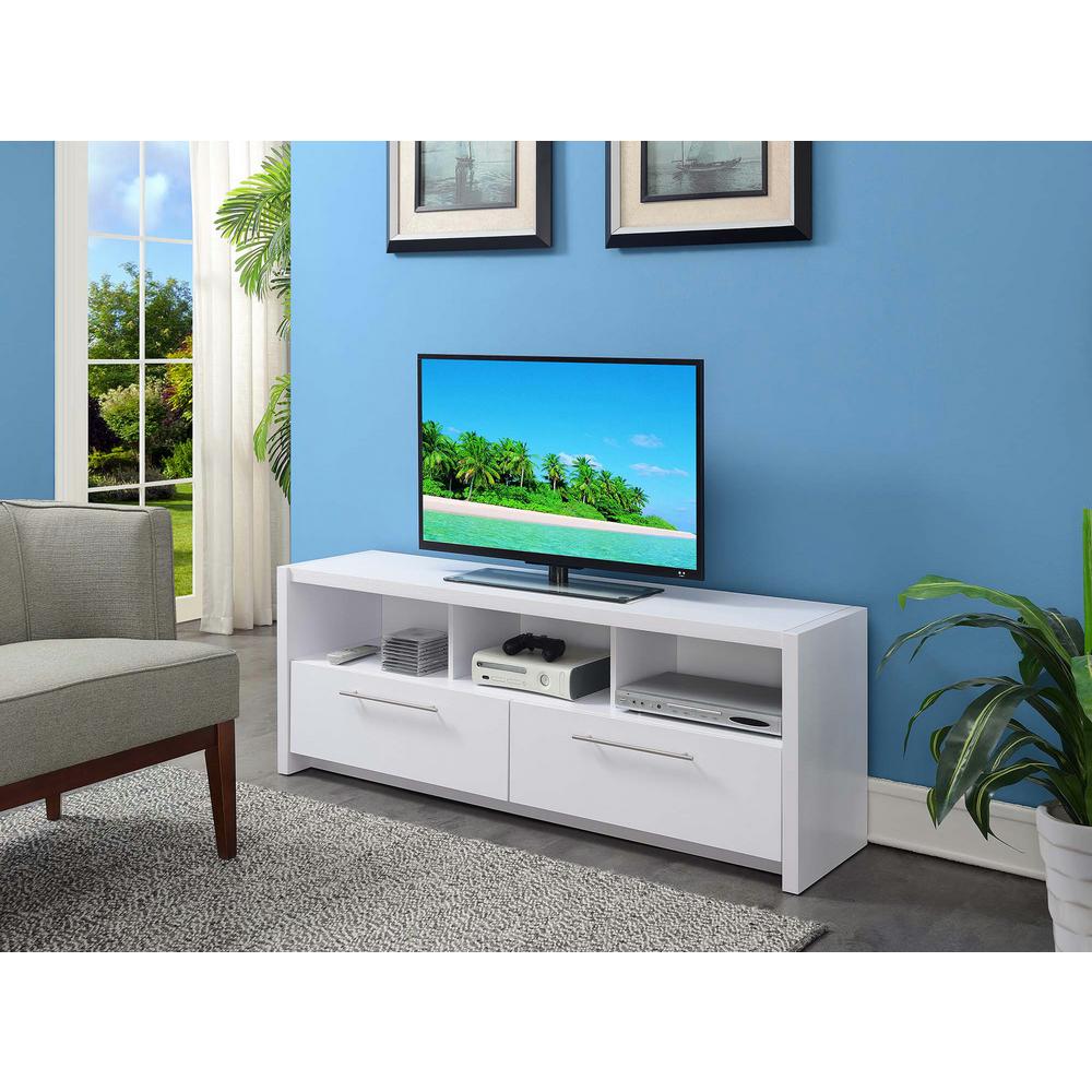Convenience Concepts Newport Marbella White 60 In Tv Stand