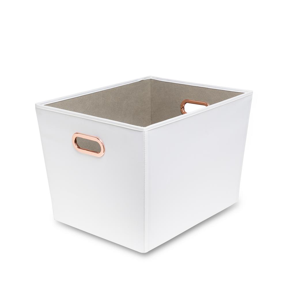 Honey-Can-Do 60 Qt. White with Copper Handles Canvas Tote by Honey-Can-Do