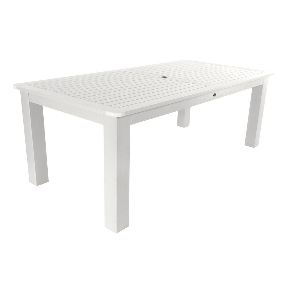 Highwood White Rectangular Recycled Plastic Outdoor Dining Table-AD