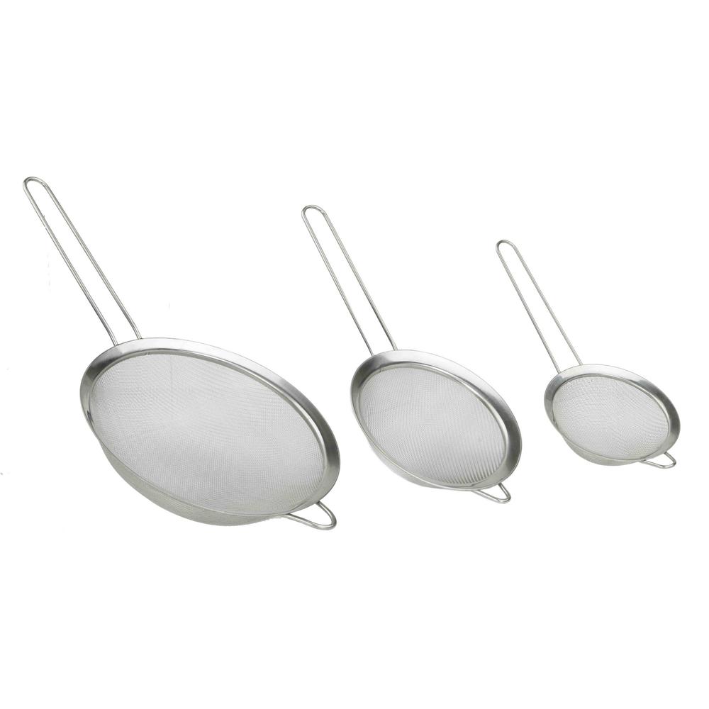 U.S Kitchen Supply 3 Piece Colander Set Stainless Steel Mesh Strainer Net