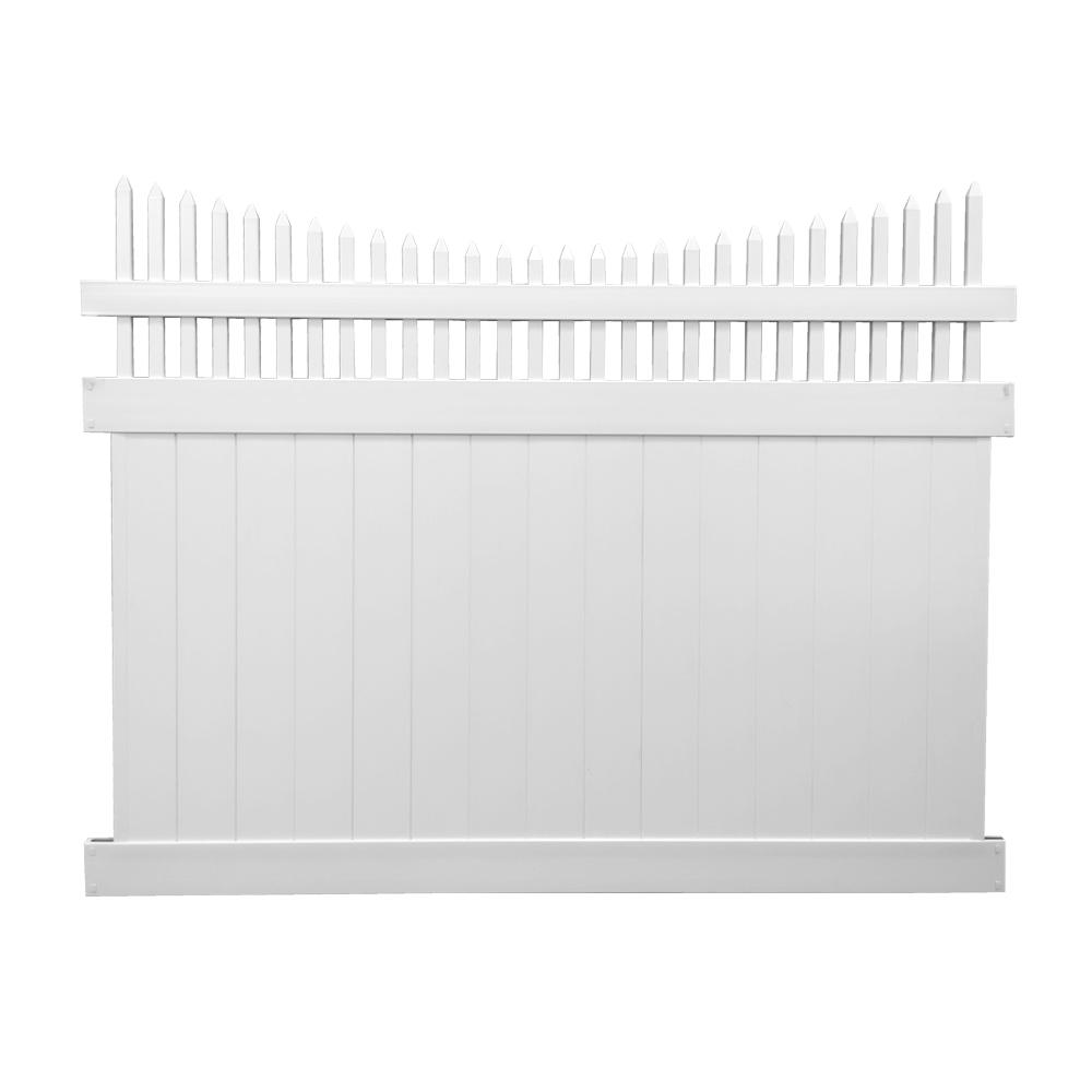 Weatherables Halifax 6 Ft H X 8 Ft W White Vinyl Privacy Fence Panel Kit Pwpr Ots 6x8 The Home Depot