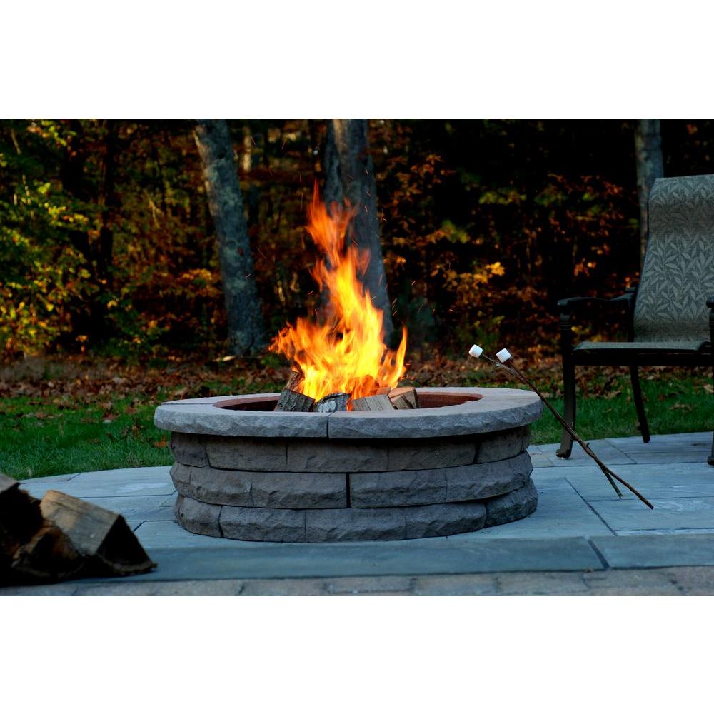 Nantucket Pavers Ledgestone 47 In Concrete Fire Pit Ring Kit