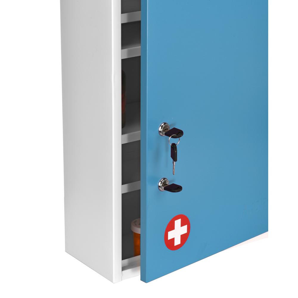 Adirmed 21 In H X 16 In W X 6 In D Large Dual Lock Surface Mount Medical Security Cabinet In Blue 999 04 Blu The Home Depot