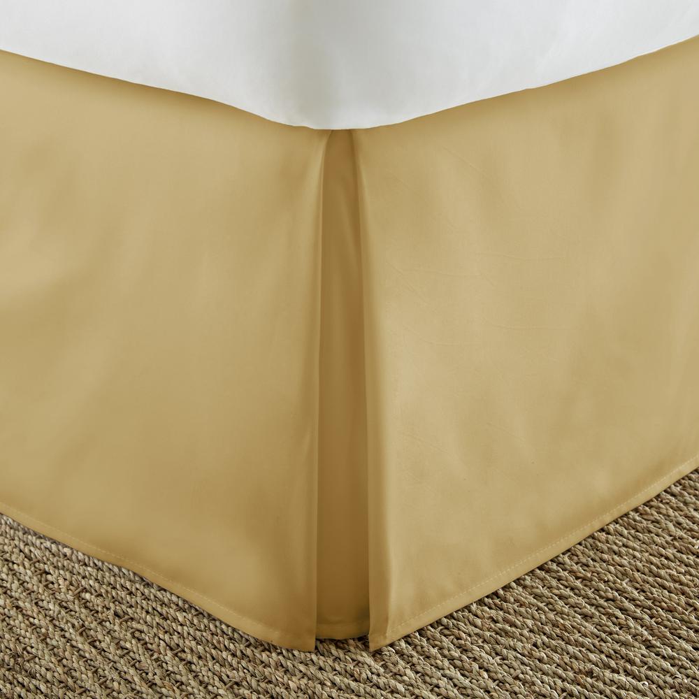 Becky Cameron Pleated Dust Ruffle Gold Queen Performance Bed Skirt Becky Cameron Pleated Dust Ruffle Gold Queen Performance Bed Skirt Ieh Bdsk Q Go The Home Depot