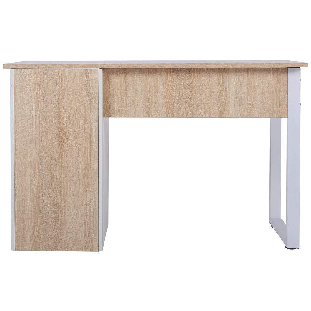 Merax Simple Design Oak Computer Desk With Cabinet And Drawers