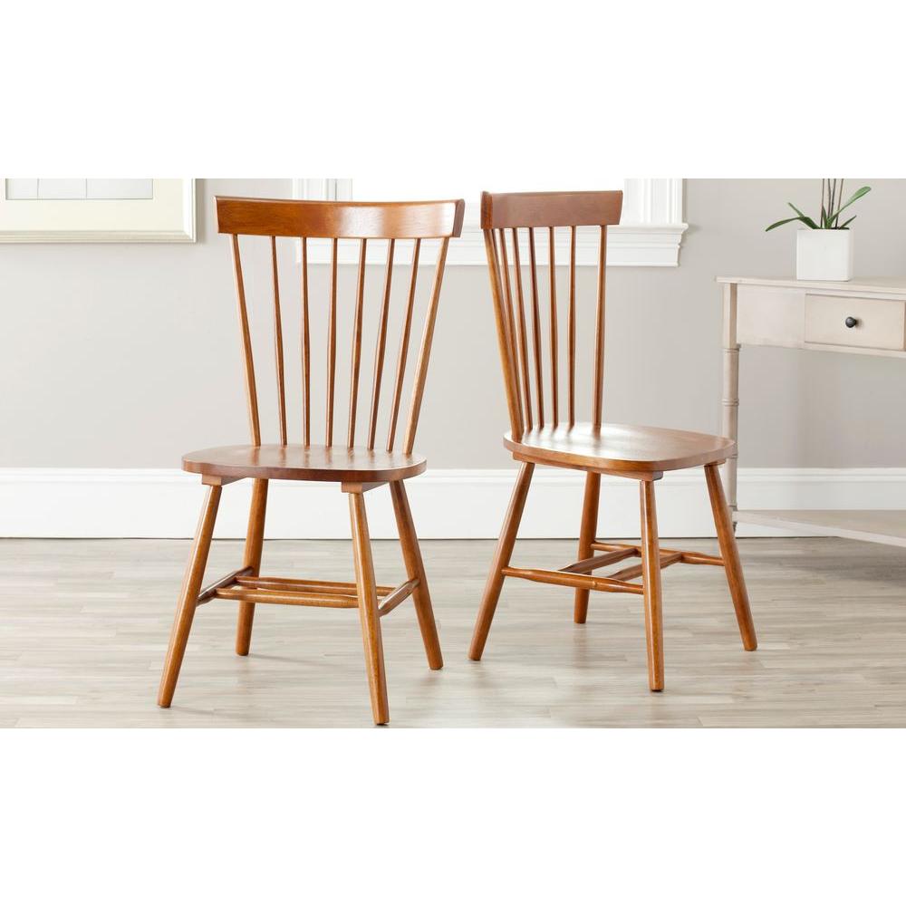 Safavieh Riley Light Brown Wood Dining Chair (Set of 2)-AMH8500C-SET2