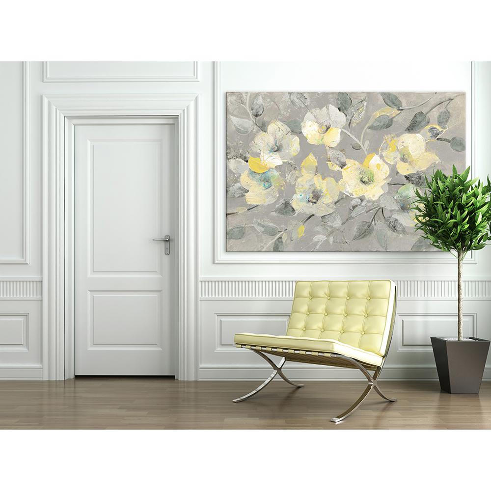 Clicart 48 in. x 72 in. "Fading Spring Gray" by Albena Hristova Printed Framed Canvas Wall Art
