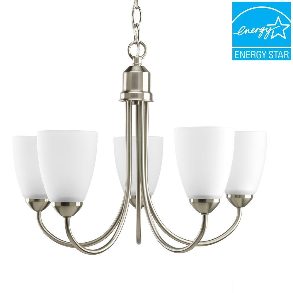Progress Lighting Gather Collection 5 Light Brushed Nickel Progress Lighting Gather Collection 5