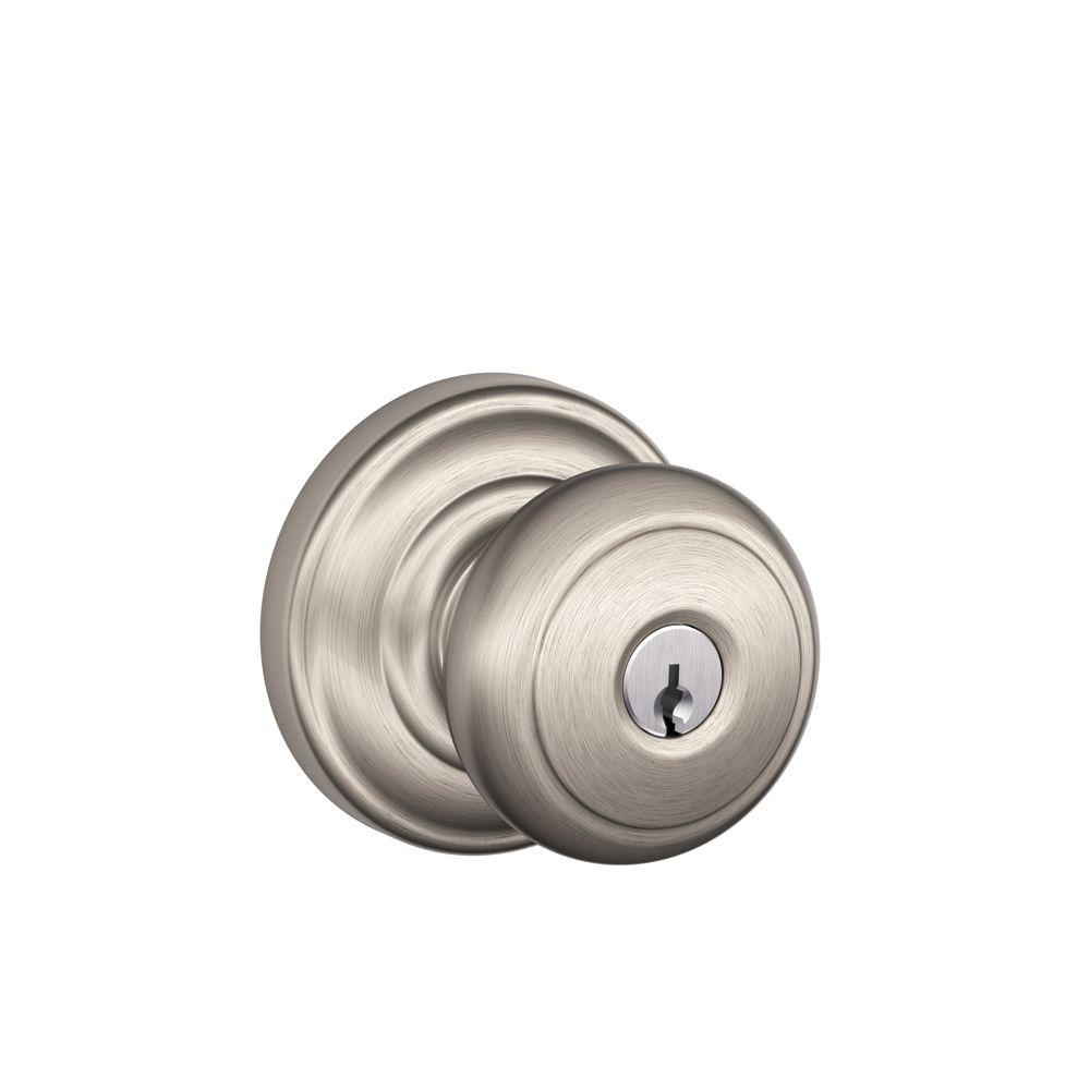 Schlage Andover Satin Nickel Entry Door Knob-F51A AND 619 AND - The ...