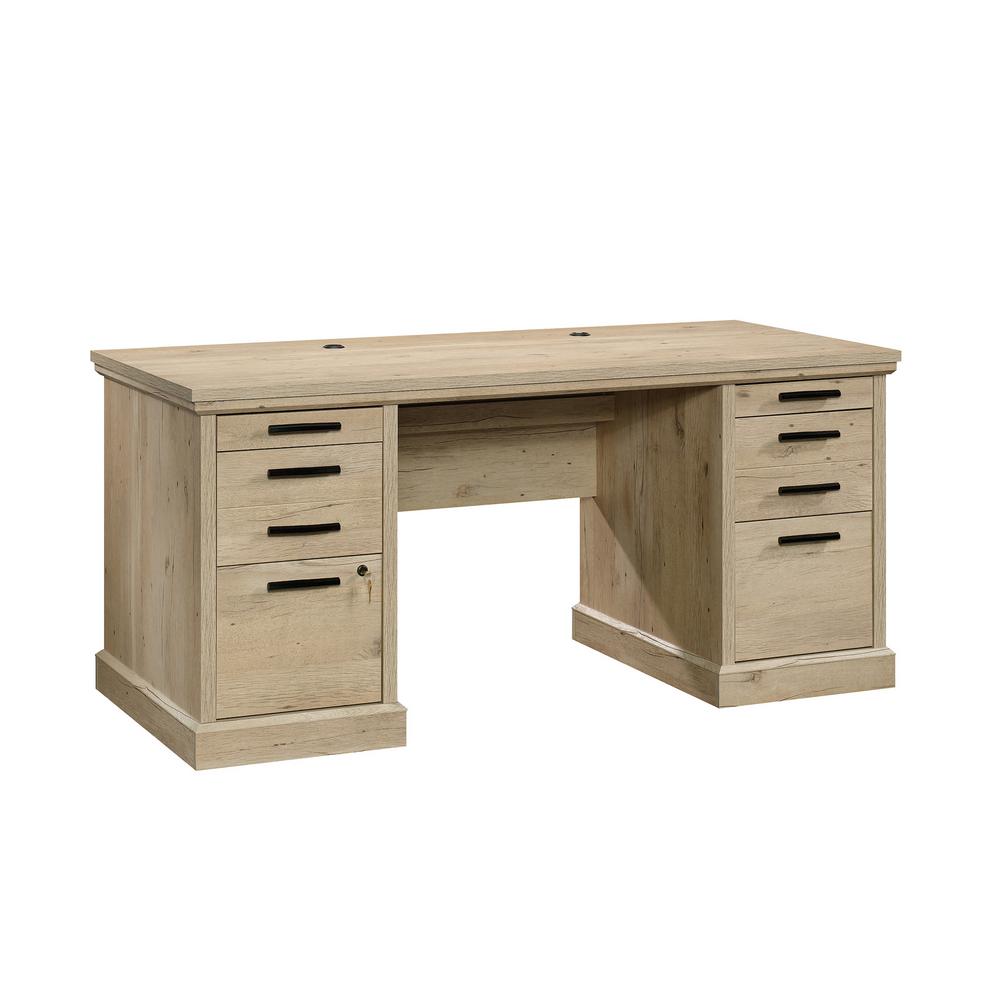 SAUDER Aspen Post 65.118 in. W Prime Oak 6Drawer Executive Desk426487