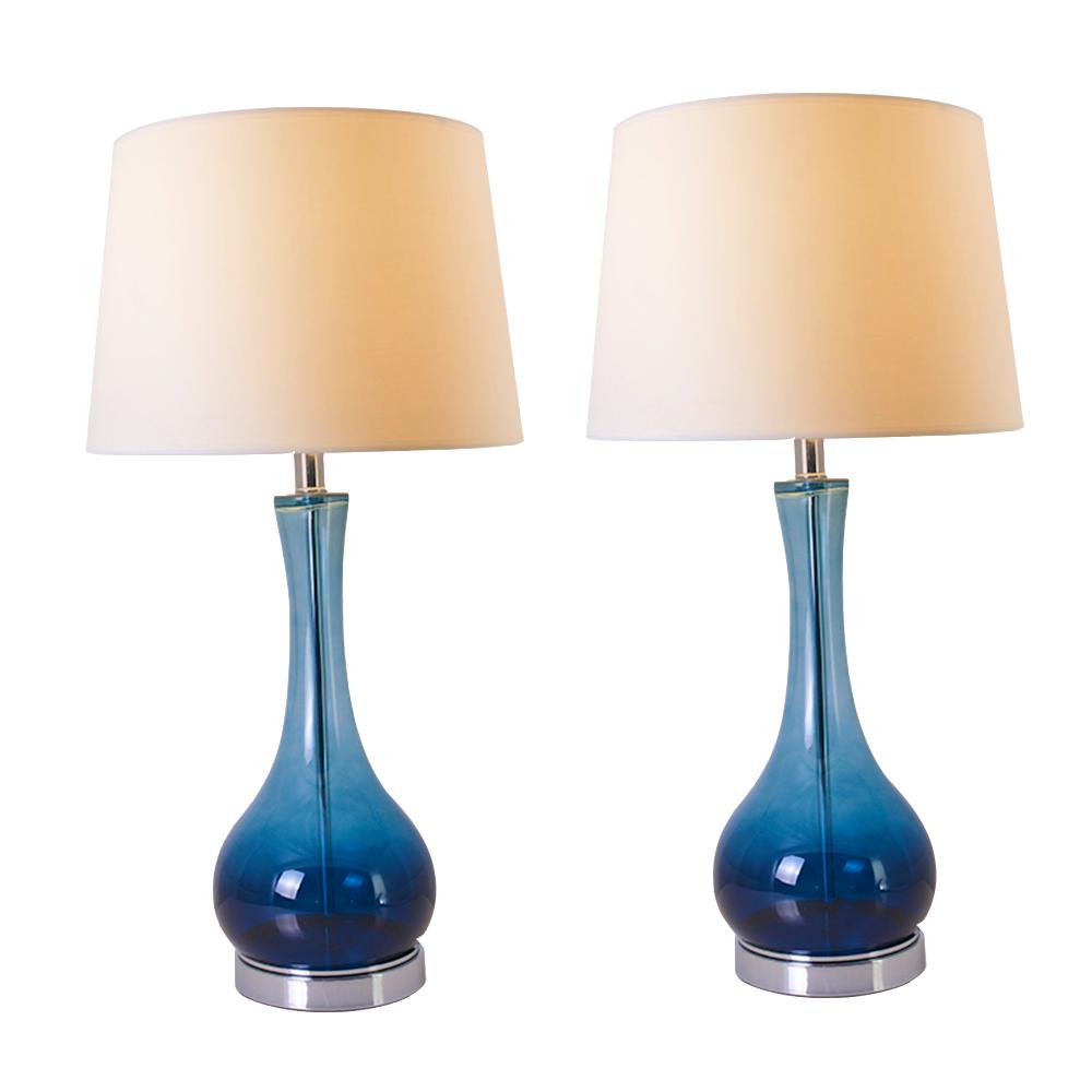 blue table lamps set of 2