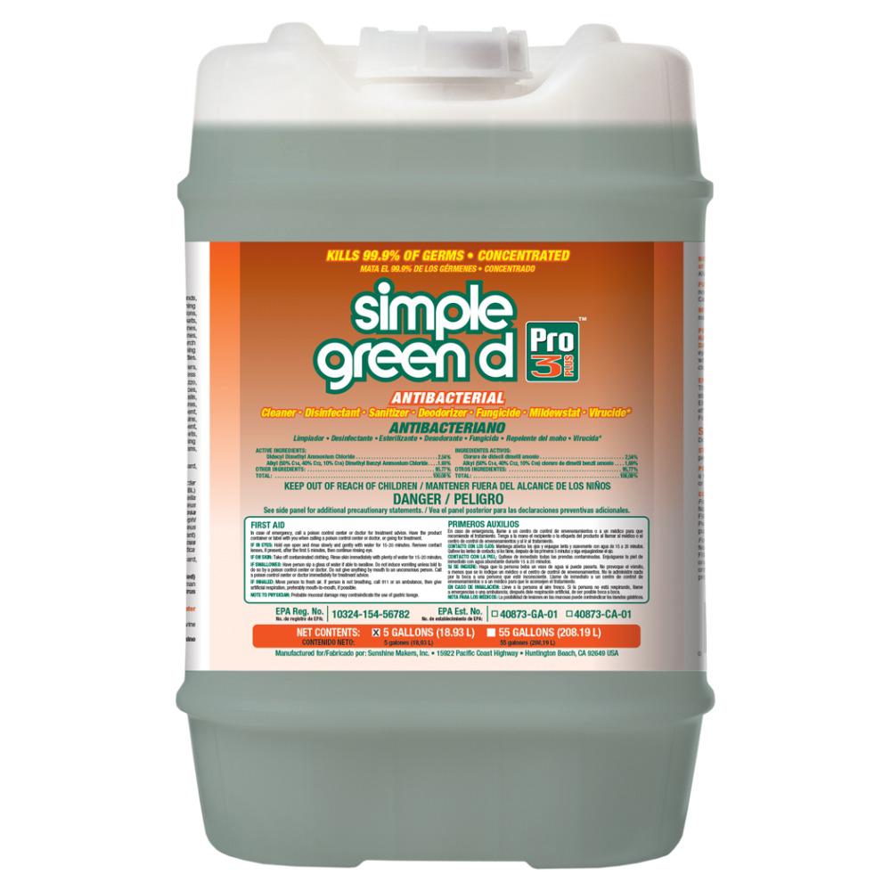 Simple Green 5 Gal D Pro 3 Plus Antibacterial Concentrate Simple Green 5 Gal D Pro 3 Plus Antibacterial Concentrate