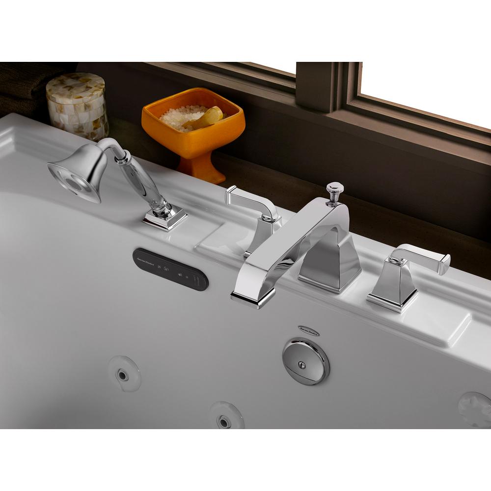 American Standard Town Square 2 Handle Deck Mount Roman Tub Faucet With Personal Shower In Polished Chrome 2555 921 002 The Home Depot