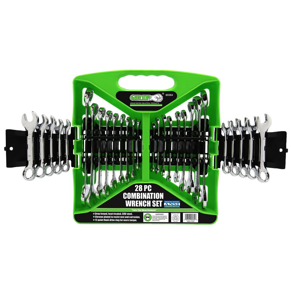 Grip on Tools Combo Wrench Set (28Piece)89364 The Home Depot