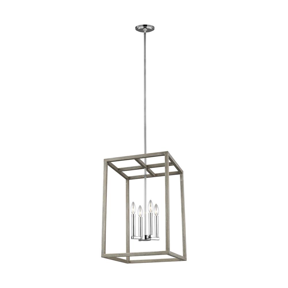 Sea Gull Lighting Moffet Street 4 Light Washed Pine Pendant Sea Gull Lighting Moffet Street 4 Light