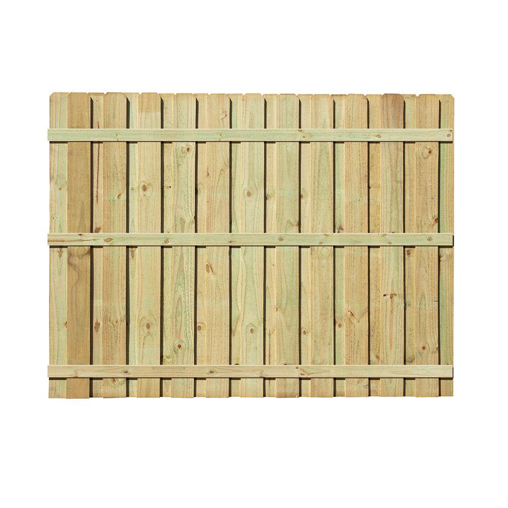 6 ft. H x 8 ft. W Pressure-Treated Pine Board-on-Board Fence Panel-106586 - The Home Depot