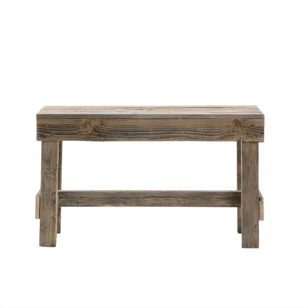 Del Hutson Designs Reclaimed Barnwood Natural Shoe Rack Bench Dhd3005 The Home Depot