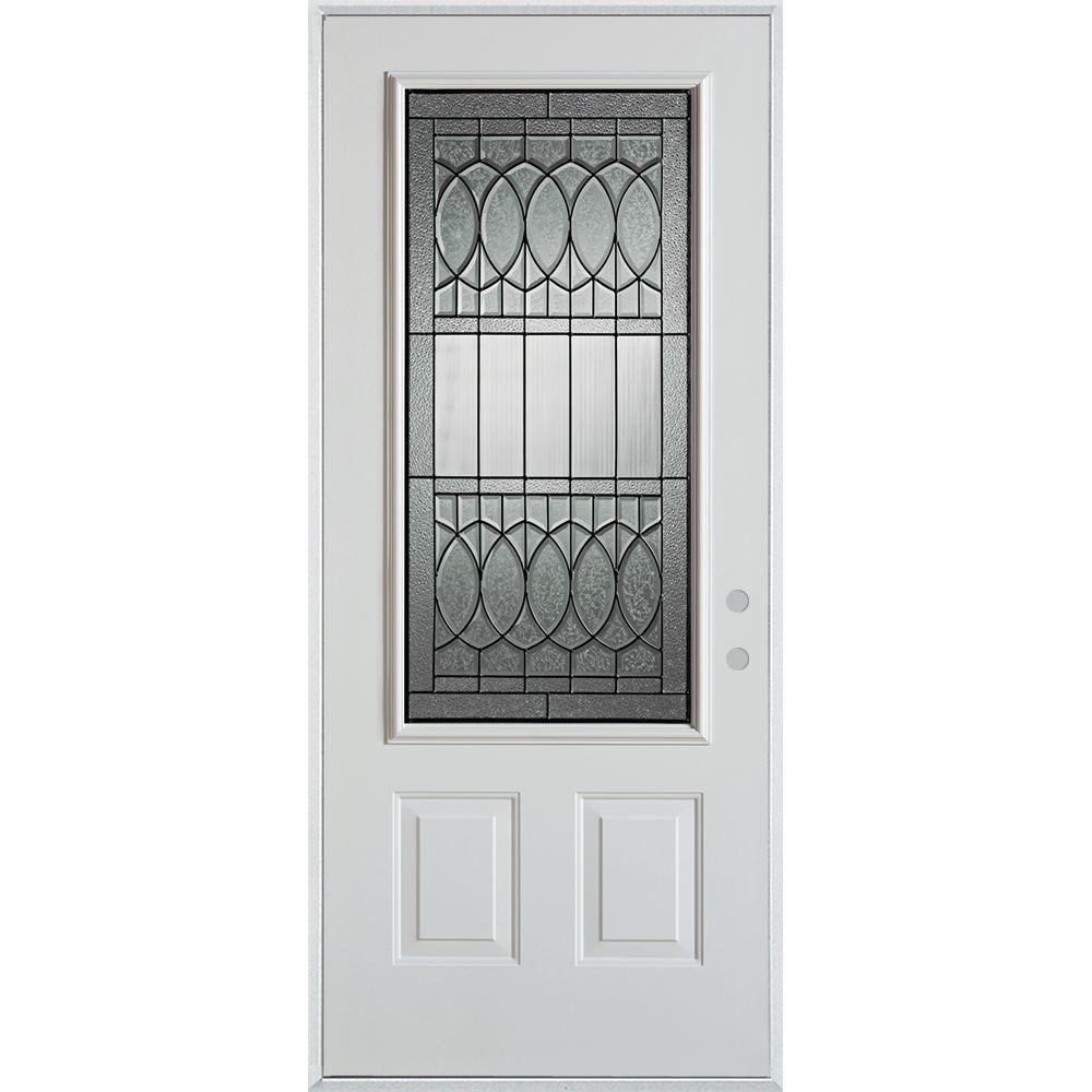 Stanley Doors 36 in. x 80 in. Nightingale Patina 3/4 Lite