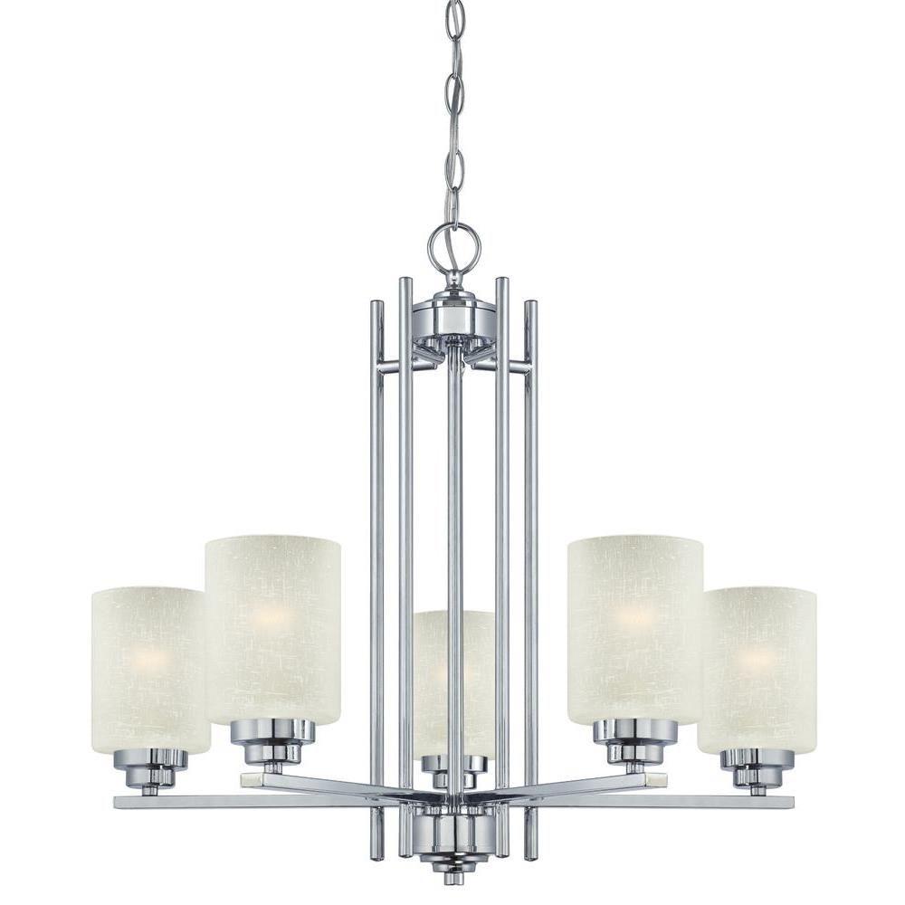 Hampton Bay Maria Theresa 6 Light Chrome And Black Acrylic Hansen 5 Light Chrome Chandelier