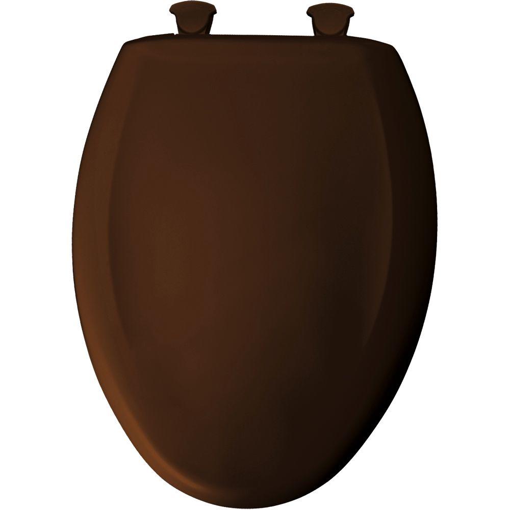BEMIS Elongated Closed Front Plastic Toilet Seat in Swiss Chocolate