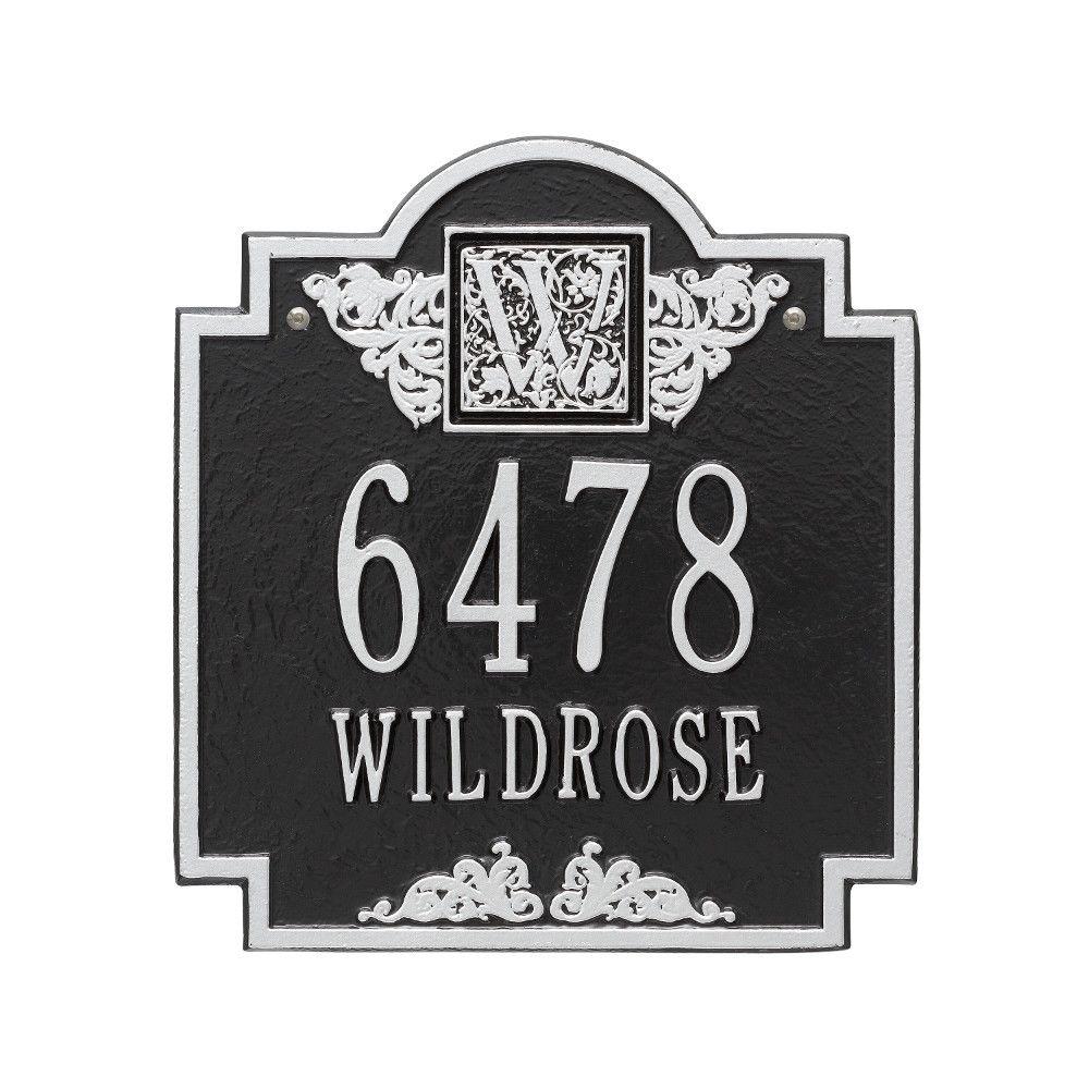 Whitehall Products Monogram Standard Wall Square Black/Silver 2Line
