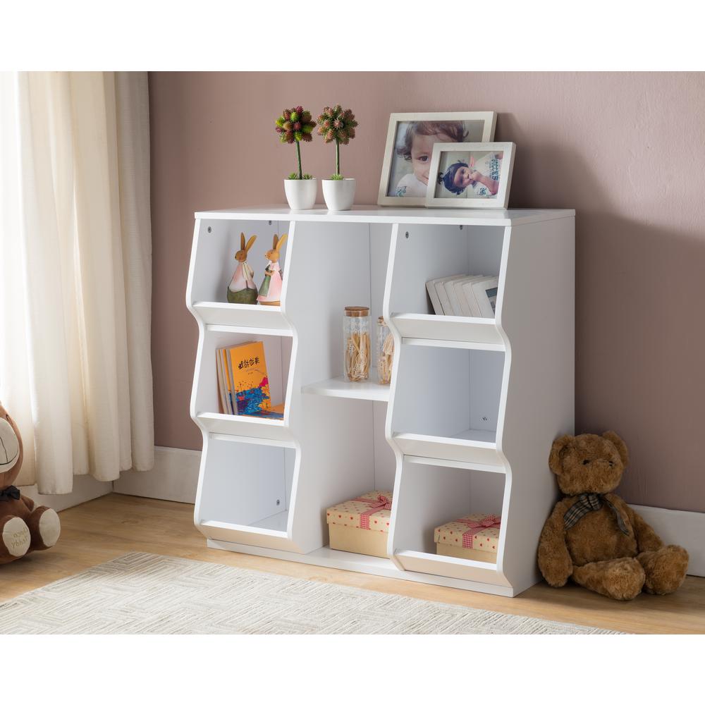 Signature Home 33 5 In W X 33 In H White Wood Kids Toy Storage 8