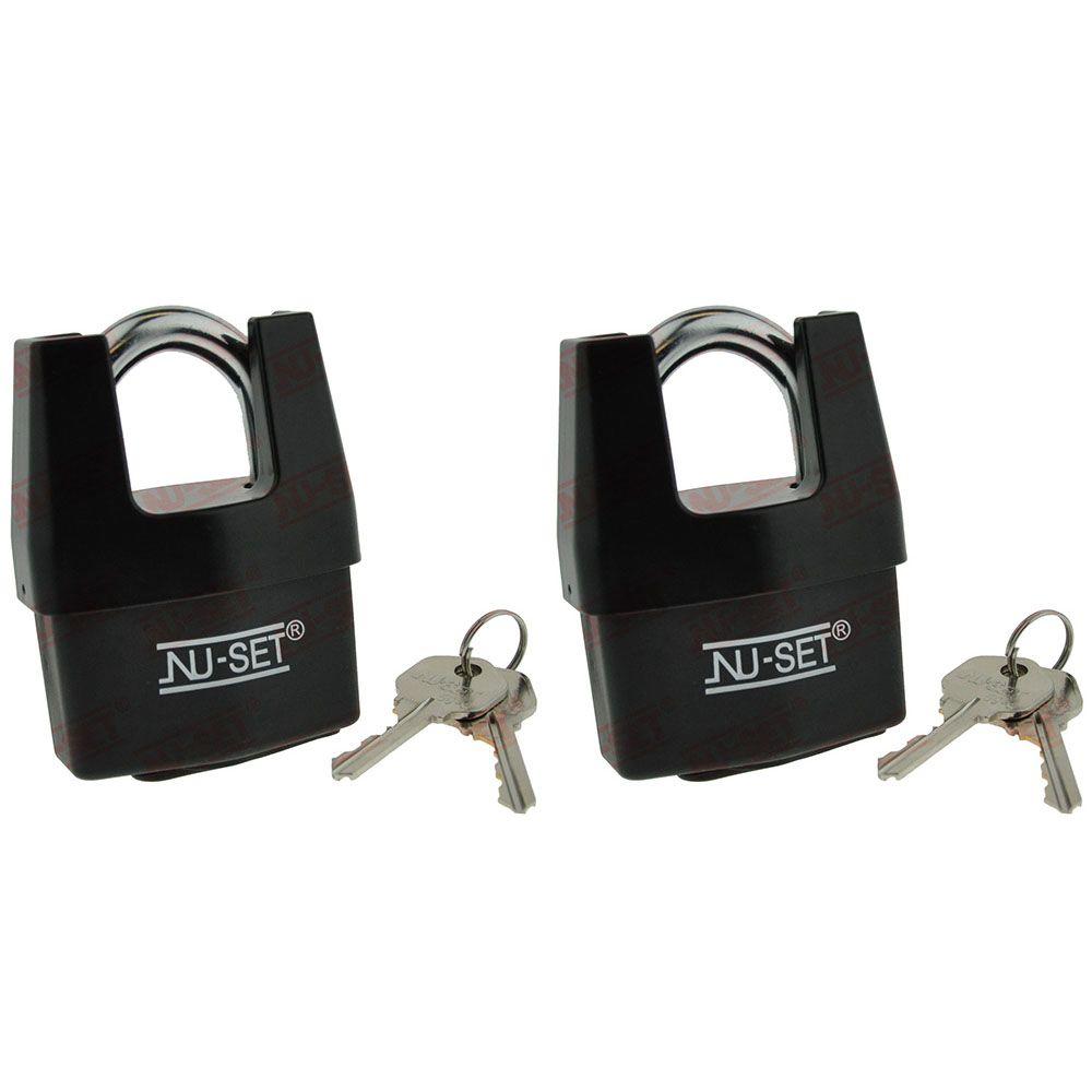 NUSET 2-1/2 inch Shrouded Shackle Laminated Steel Padlock with Weather-Proof... by NUSET