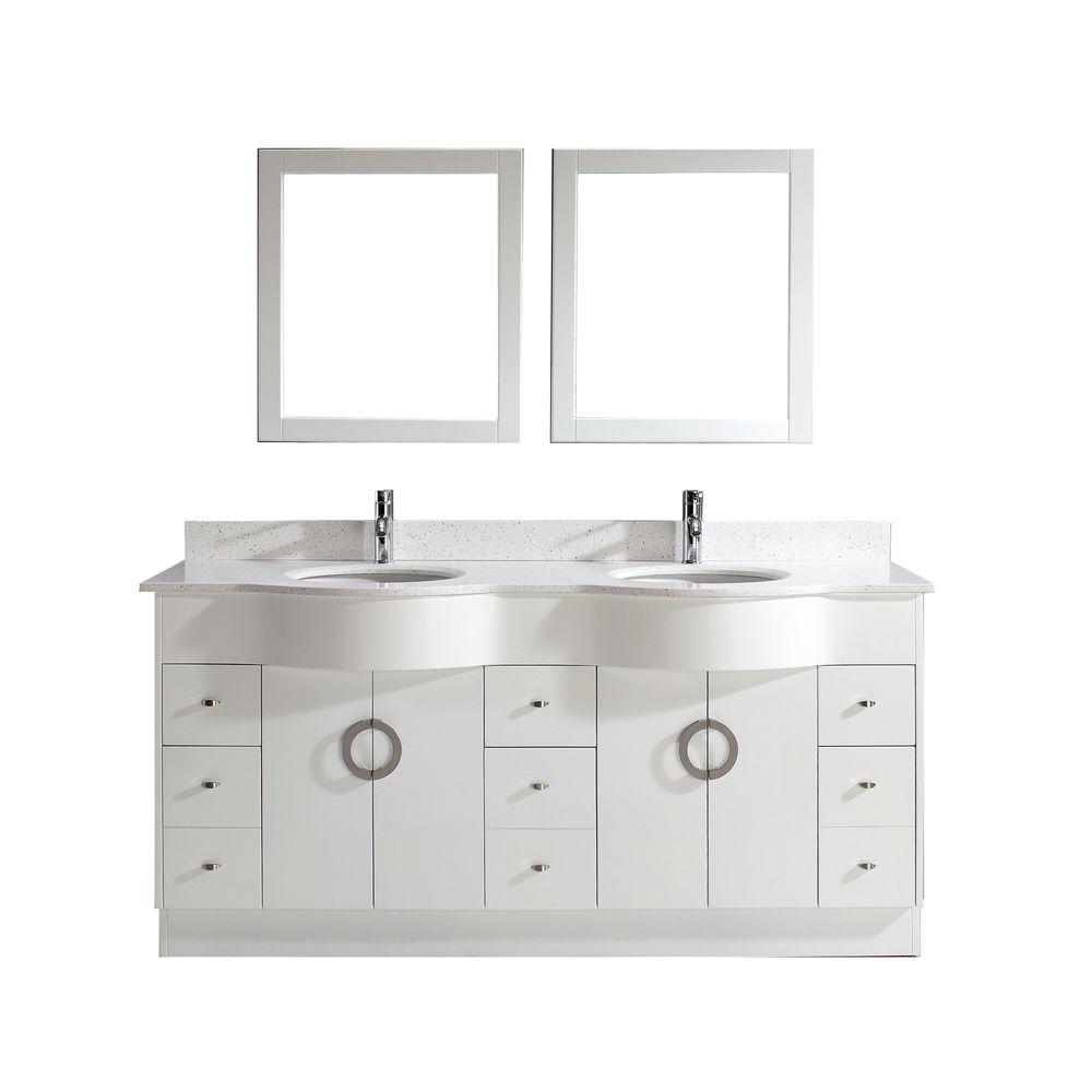 Studio Bathe Zoe 72 In Vanity White With Nougat Quartz Studio Bathe Zoe 72 In Vanity White With Nougat Quartz Top