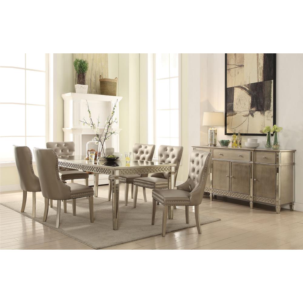 Kacela Mirror And Champagne Dining Table