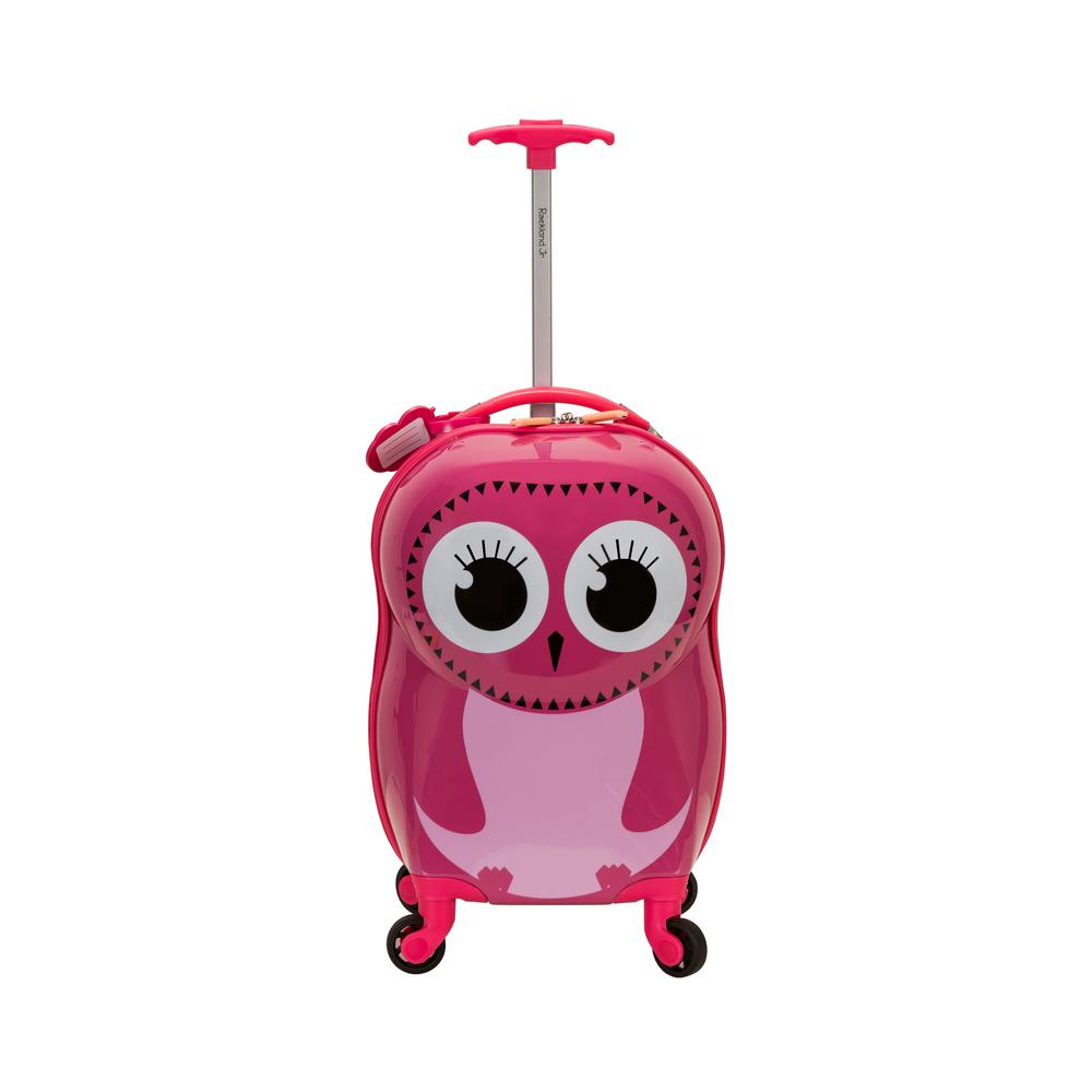 Rockland 17 in. Jr. Kids' My First Polycarbonate Hardside Spinner Luggage, Owl, Pink was $239.0 now $45.0 (81.0% off)