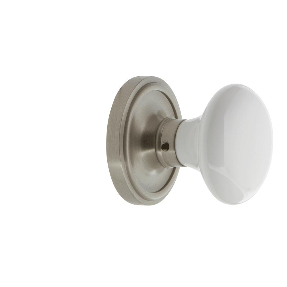 Porcelain Door Knob on Rose Tradco 9244 Available in Multiple Finishes 