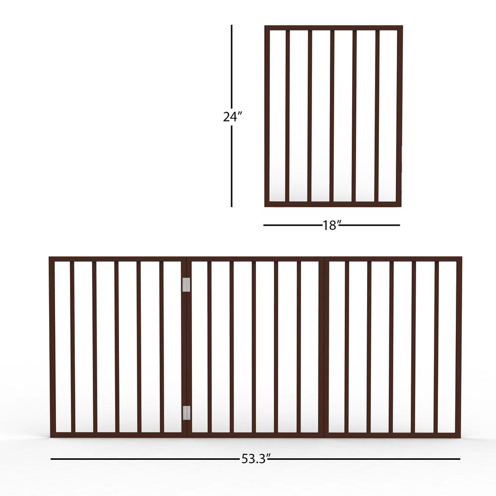 Petmaker Freestanding Dark Brown Wooden Pet Gate Hw3210025 The Petmaker Freestanding Dark Brown Wooden Pet Gate