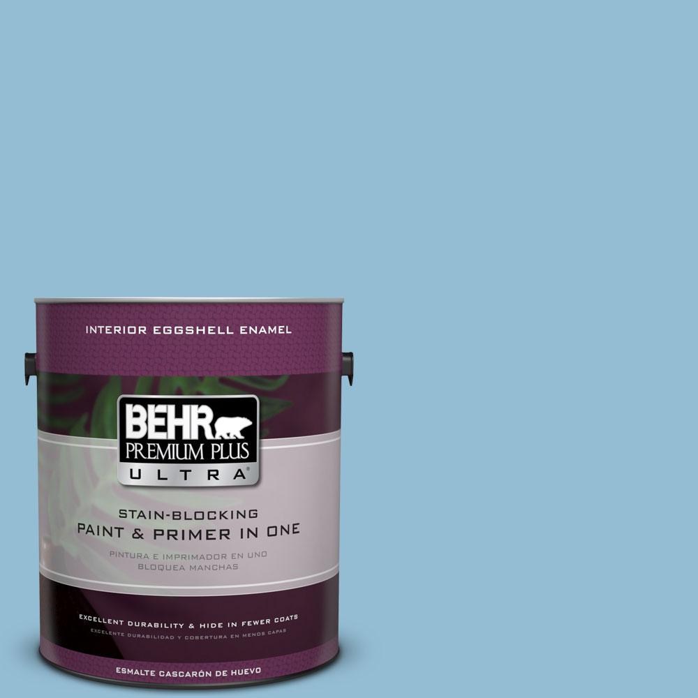 BEHR Premium Plus Ultra 1 gal. M5003 Blue Chalk Color Eggshell Enamel