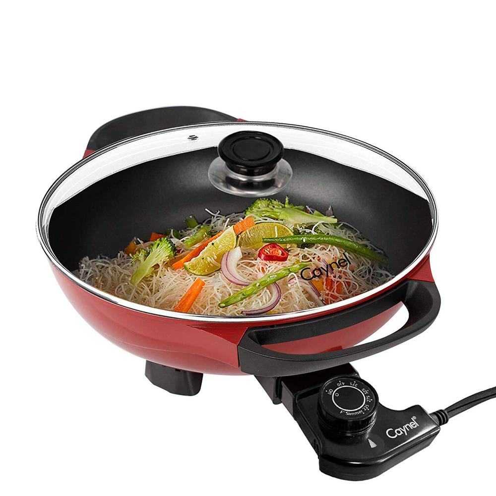 bulbhead red copper electric skillet