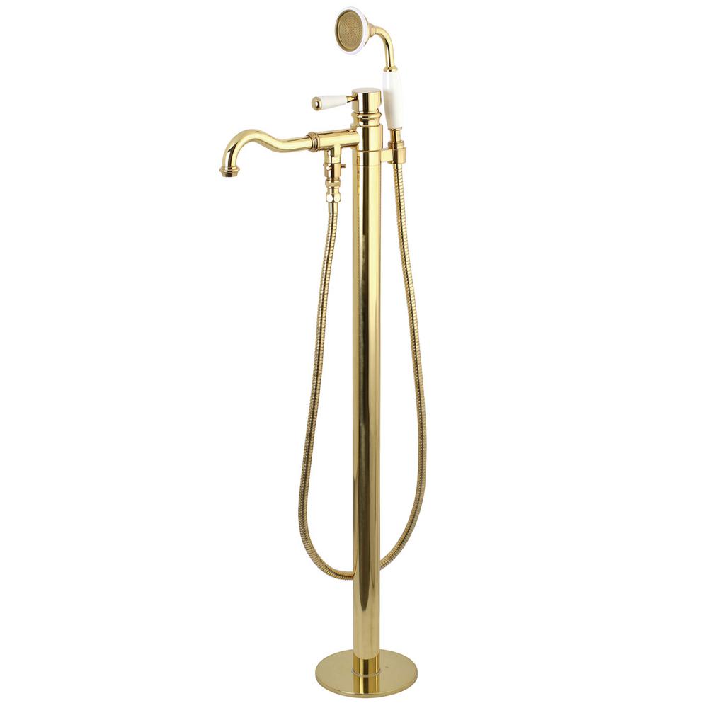 Kingston Brass Kaiser Single-Handle Floor-Mount Roman Tub Faucet with Hand... by Kingston Brass