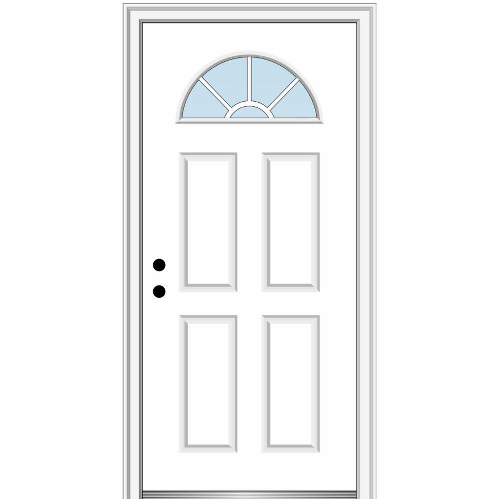 Mmi Door 30 In X 80 In Right Hand Inswing 1 4 Lite Clear 4 Panel