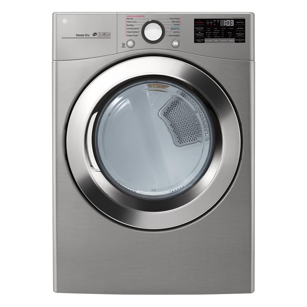 LG Electronics 7.4 cu. ft. Smart Stackable Front Load Electric Dryer with TurboSteam, Sensor Dry, Pedestal Compatible in Graphite Steel was $1099.0 now $698.0 (36.0% off)