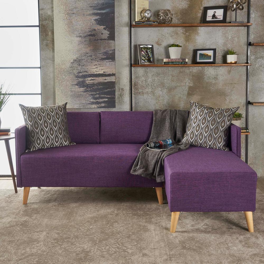 Purple Sectionals Living Room Furniture The Home Depot