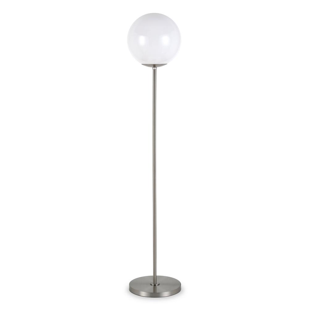 Hudson C Theia 62 63 In Brushed Nickel Globe And Stem Floor Lamp