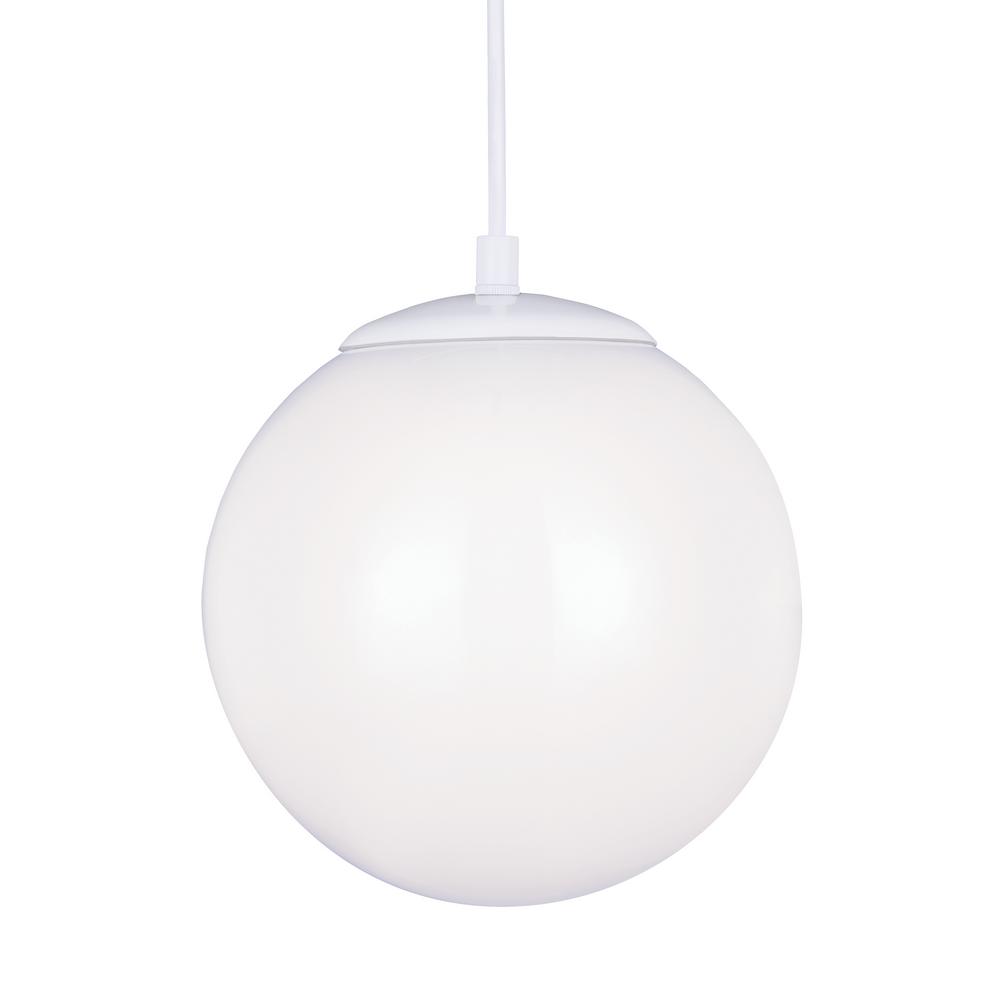 Sea Gull Lighting Hanging Globe 1-Light White Pendant with LED Bulb by Sea Gull Lighting
