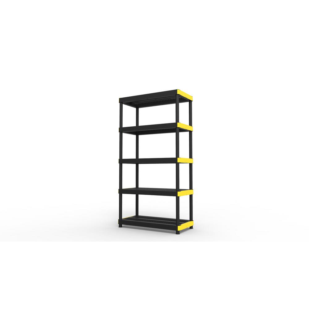 Hdx Garage Storage Organization The Home Depot 18 In X 36 74 Black And Yellow Plastic Ventilated