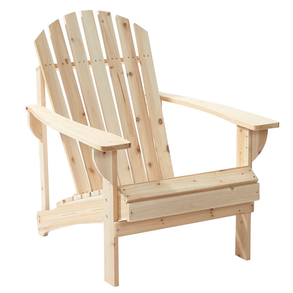 Hampton Bay Unfinished Stationary Wood Outdoor Adirondack Chair 2