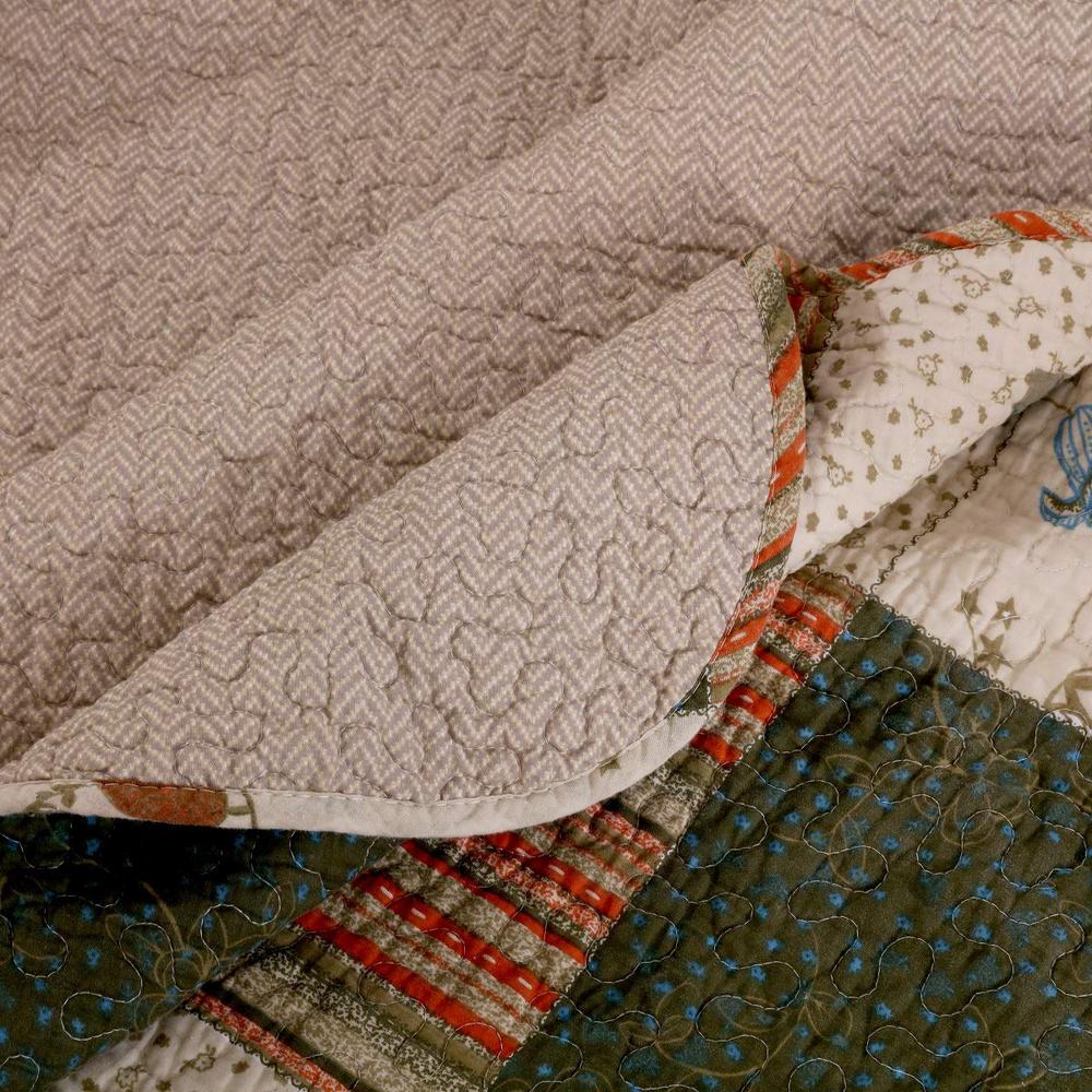 Multicolor Greenland Home 3-Piece Oxford Quilt Set Full//Queen