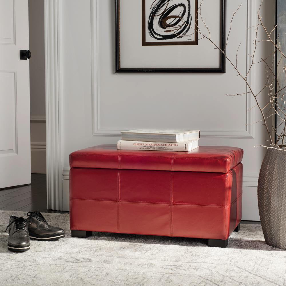 Linon Home Decor Carmen Red Storage Bench40602RED01KDU The Home Depot