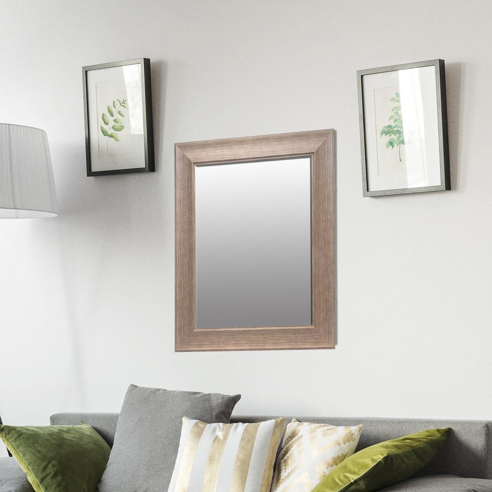 Pinnacle Bainbri Rectangular Beveled White Washed Wall Mirror 18016093