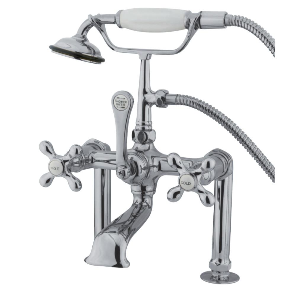 Aqua Eden 3Handle DeckMount HighRisers Claw Foot Tub Faucet with
